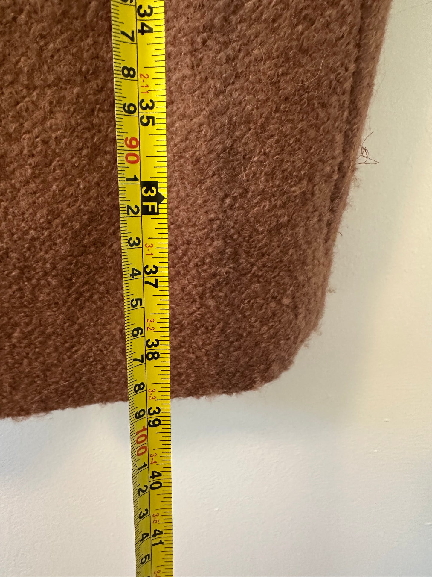 DKNY Single-Breasted Walkers Coat in Tan Boucle - Size Medium