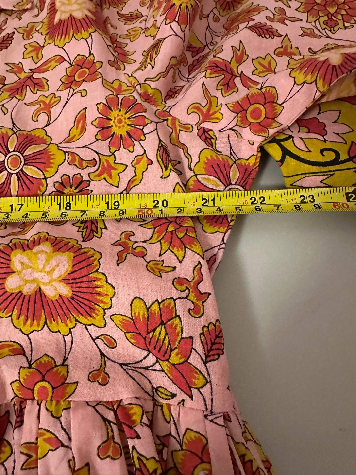 NWT Cyclamen Floral Cotton Maxi Peach Marigold Dress | Size XL