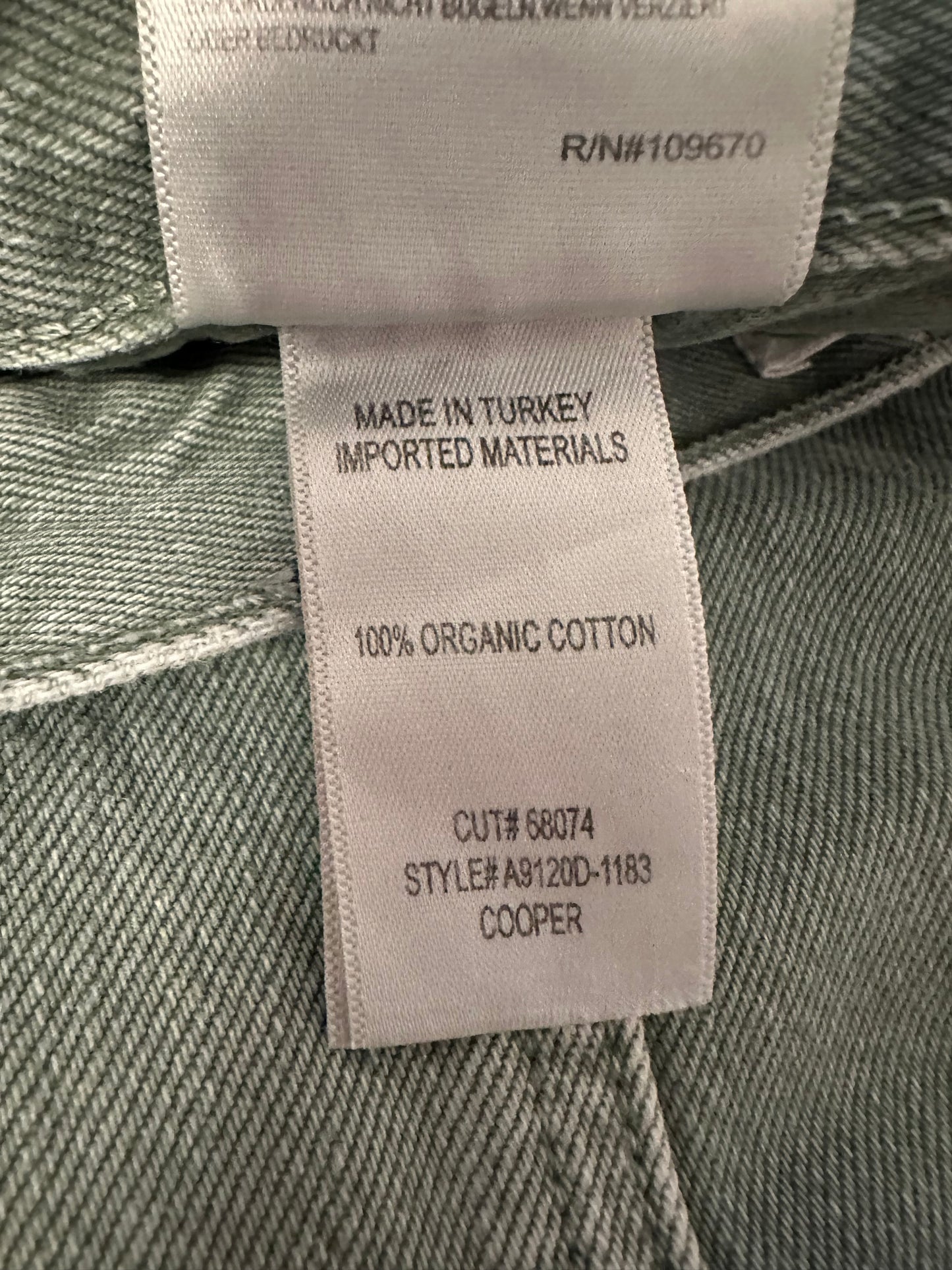 Agolde Cooper Cargo Straight Leg Cotton Jeans in Salamander | Size 28