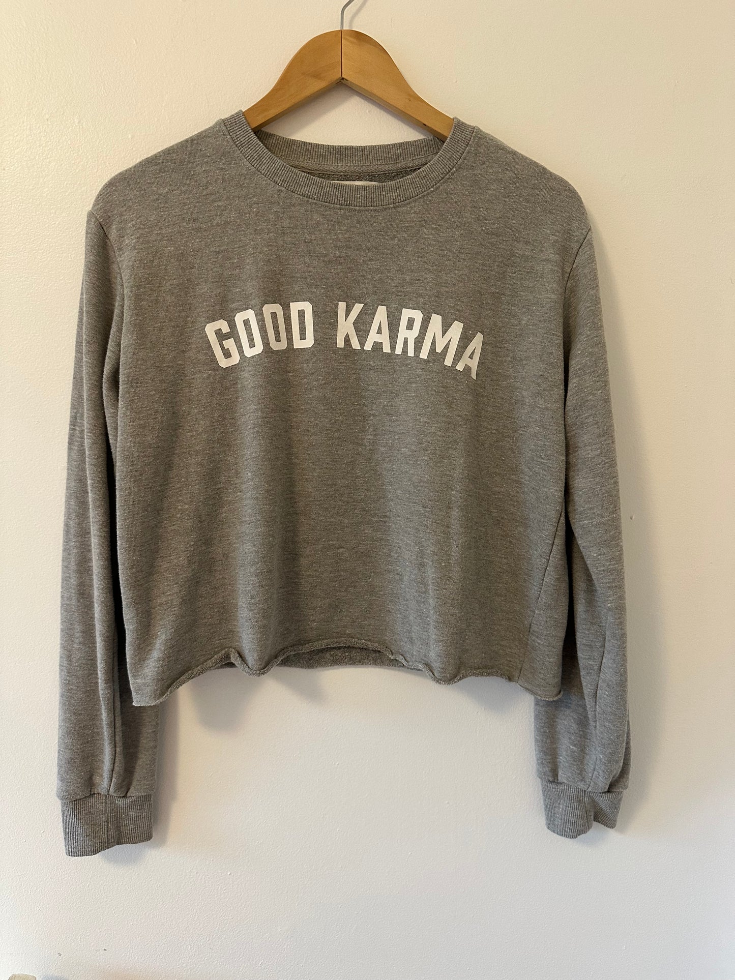 Spiritual Gangster Gray 'Good Karma' Sweatshirt Size Medium