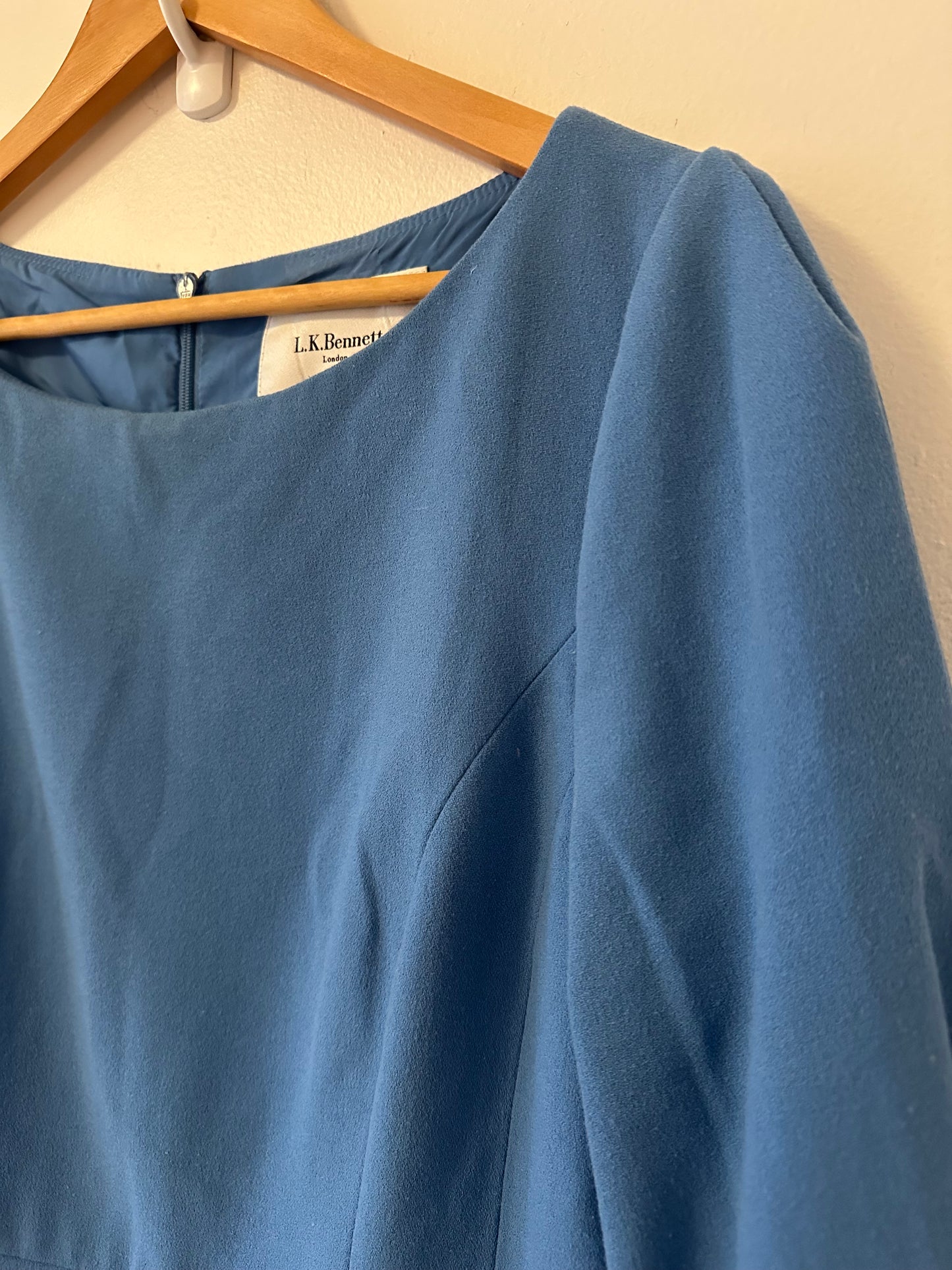 LK Bennett Lemoni A-line Midi Dress in Blue | Size 12