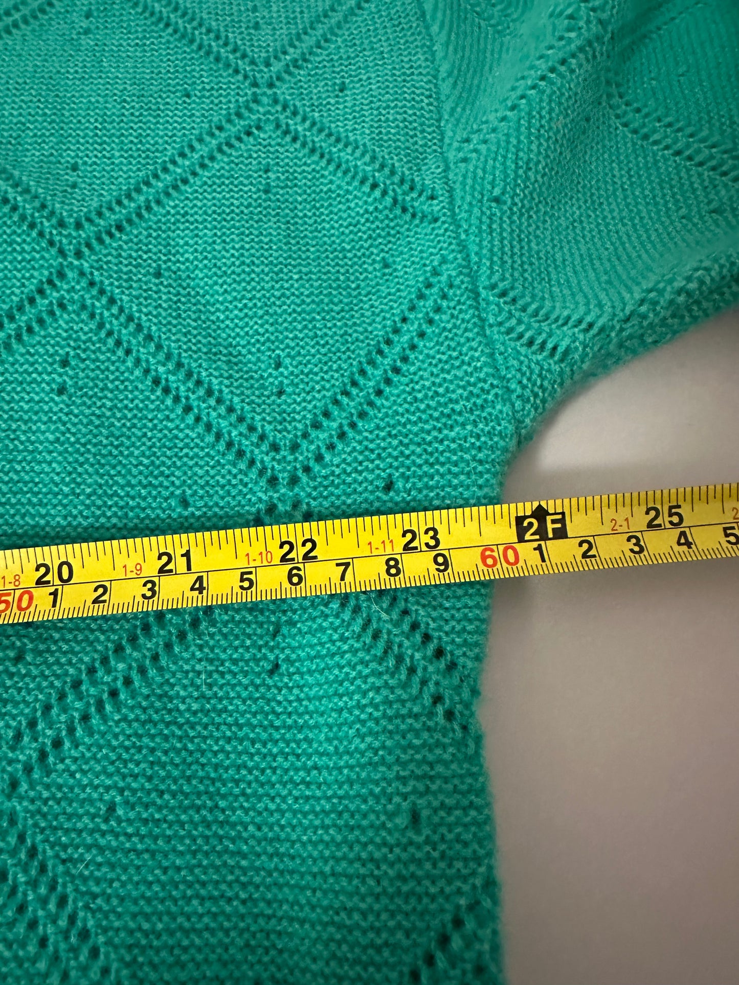 Vineyard Vines Women's Teal Pointelle Cashmere Sweater | Size XL