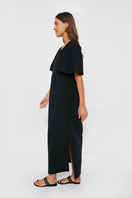 NWT Pomander Tuckernuck Place Black Finley Flutter Sleeve Maxi Dress | Size XXL
