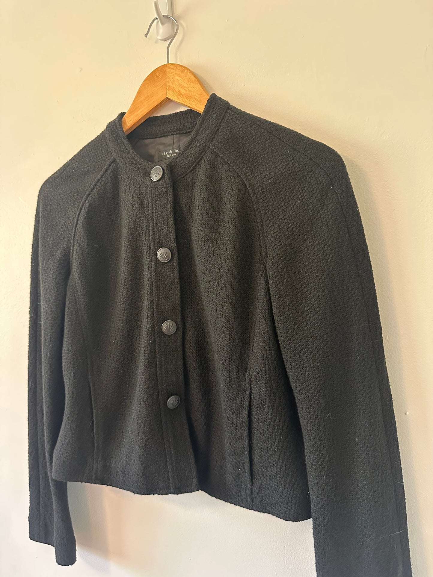 Rag & Bone Carol Woven Jacket in Black | Size 6