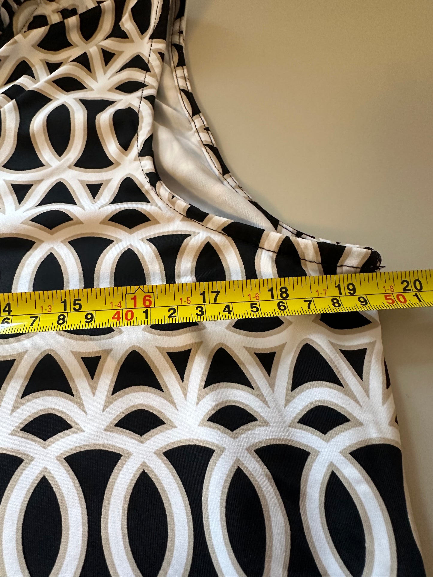 Lulu-B Black and White Geometric Swing Mini Dress | Size Large