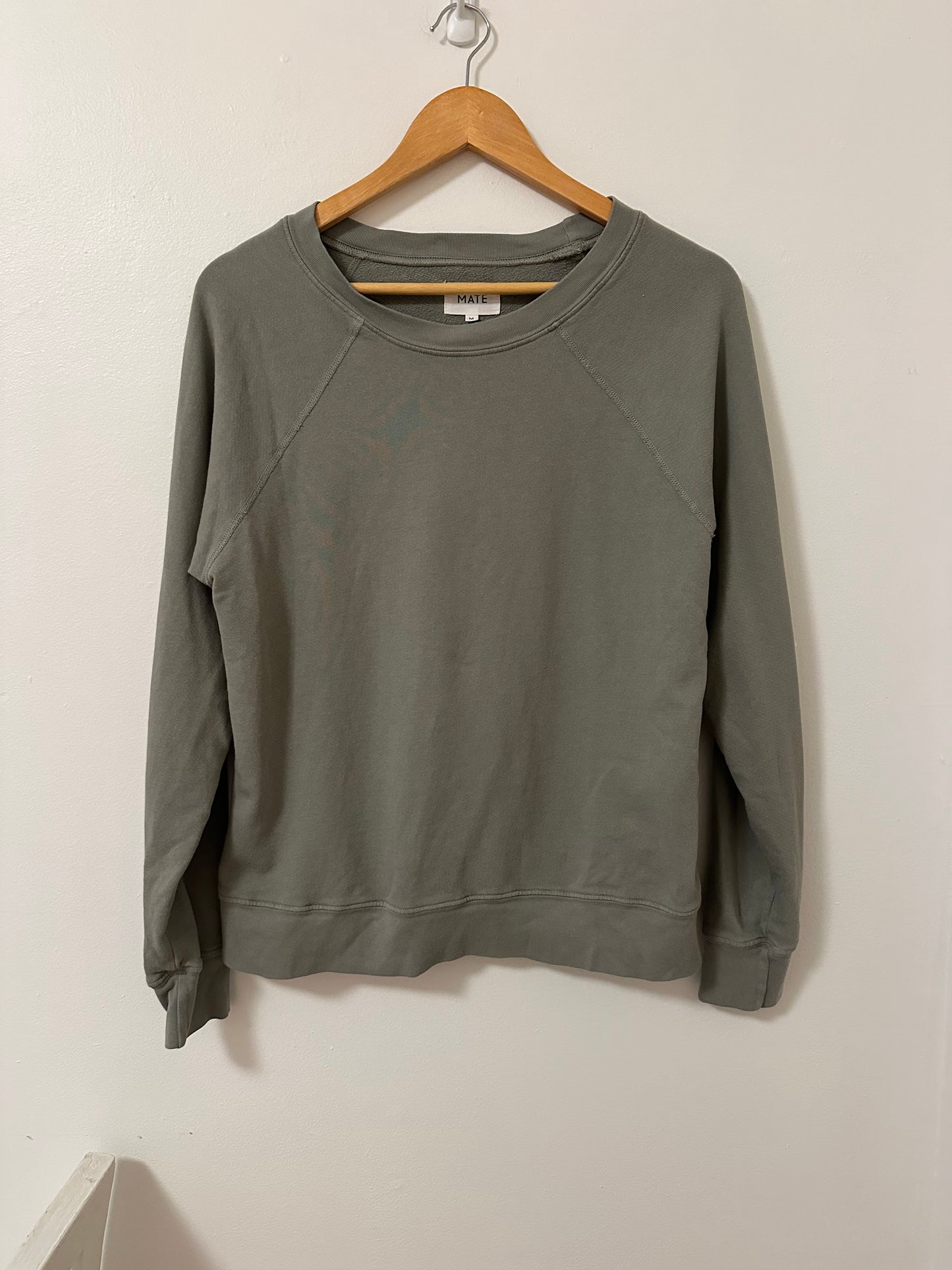 MATE The Label Olive Green Organic Lightweight Terry Raglan Sweatshirt - Medium