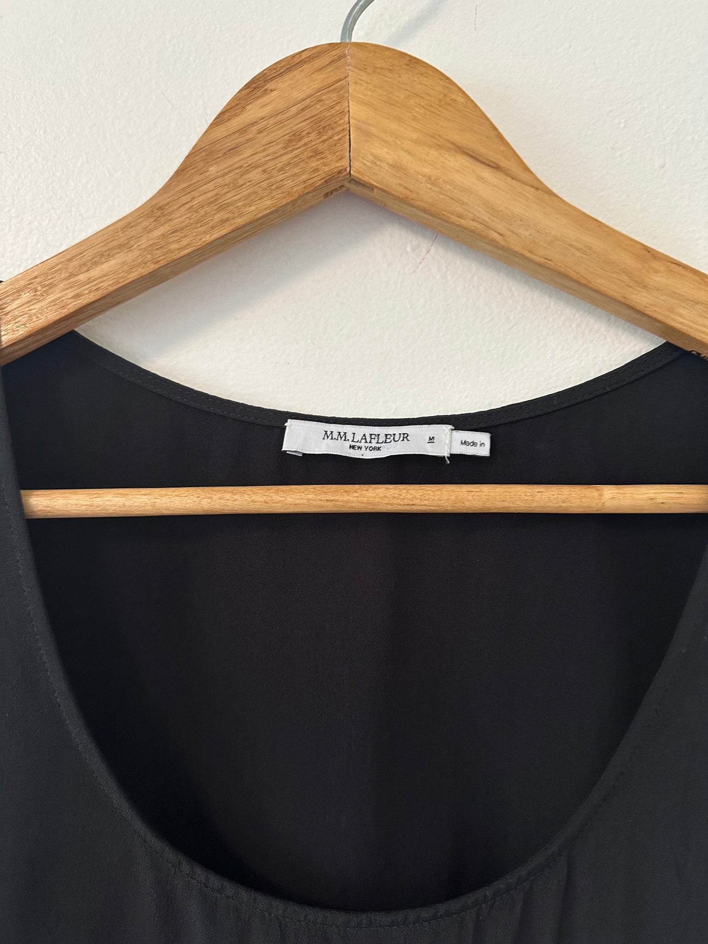 MM Lafleur The Vicky Tank in Washable Silk In Black | Size Medium