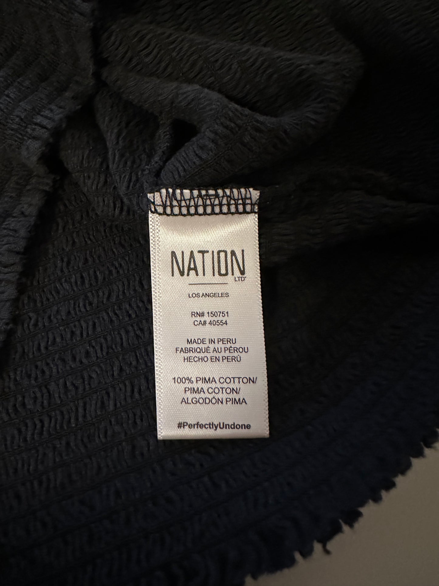 Nation LTD Alexandra Smocked Long Sleeve Top in Black | Size Medium