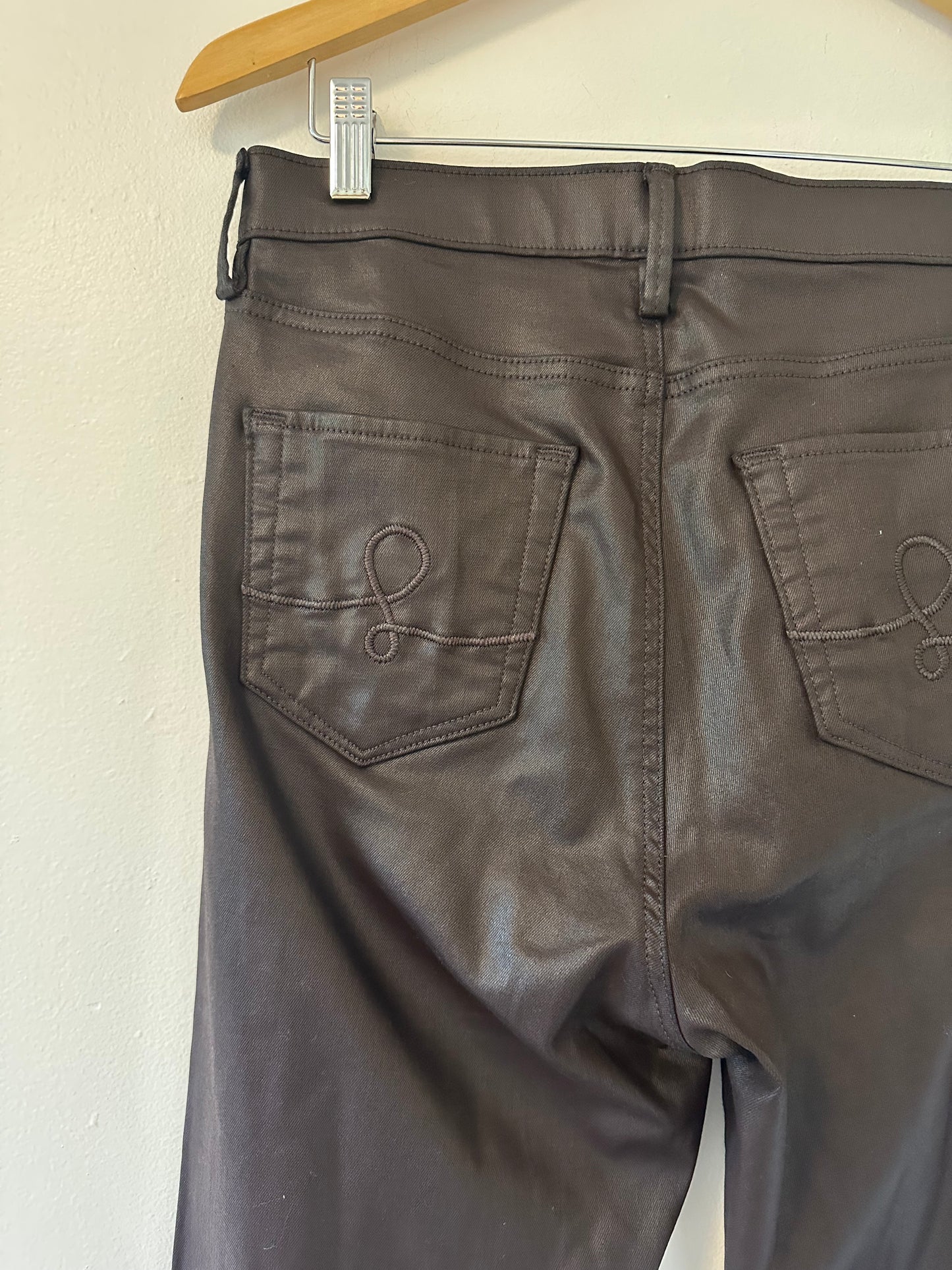 Lilly Pulitzer Eagan High-Rise Stretch Coated Jean in Mochachino - Size 10