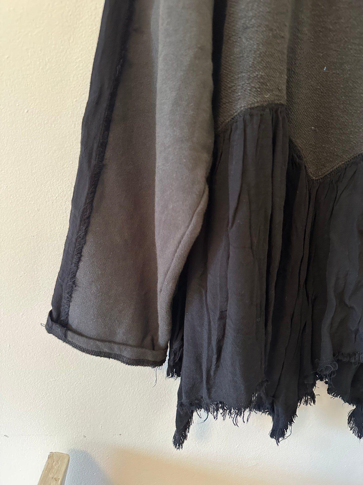 Free People Ruffle Peplum Sweatshirt in Black - Size XS