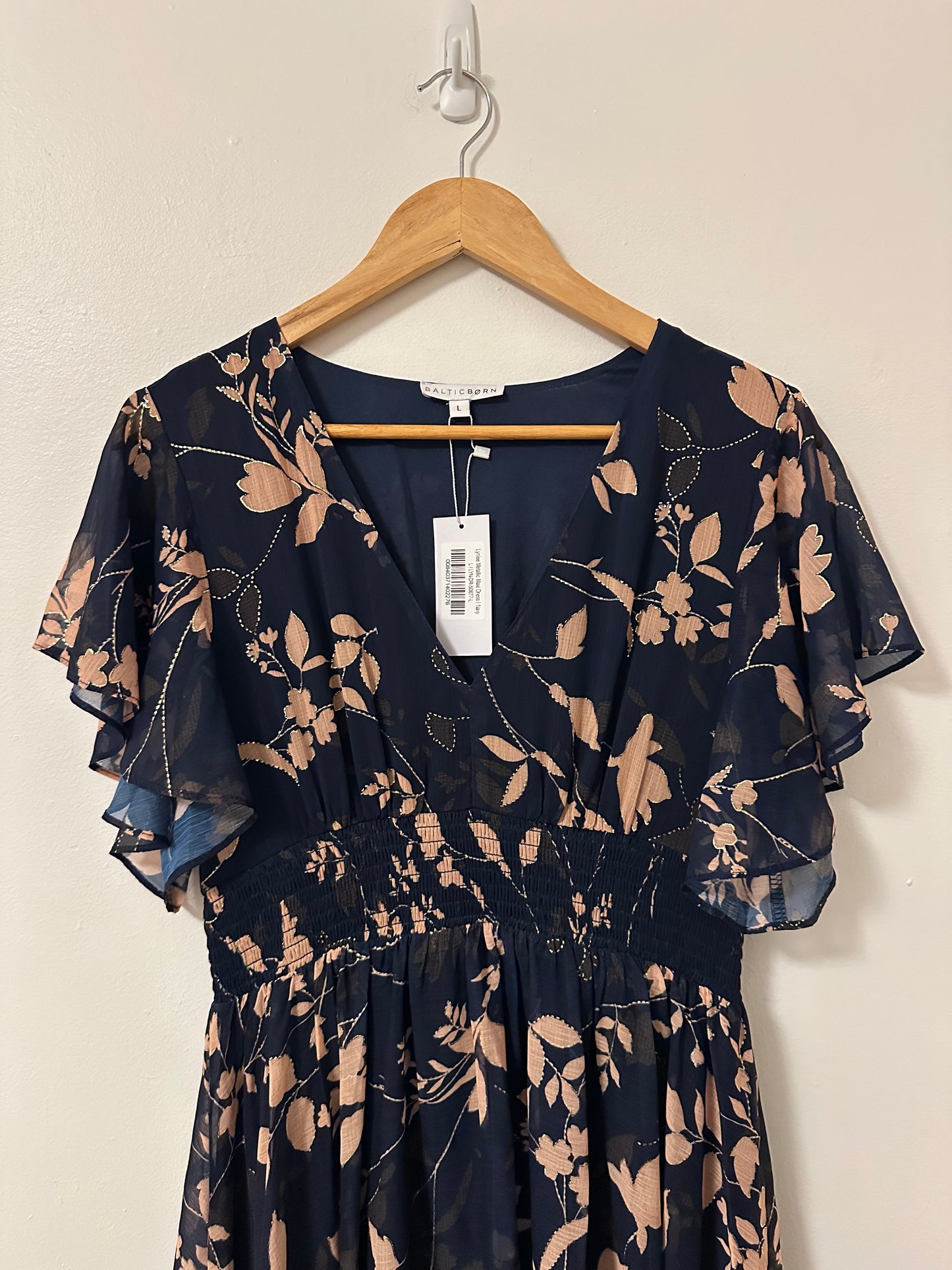 NWT Baltic Born Lynlee Metallic Maxi Dress in Navy | Size Large