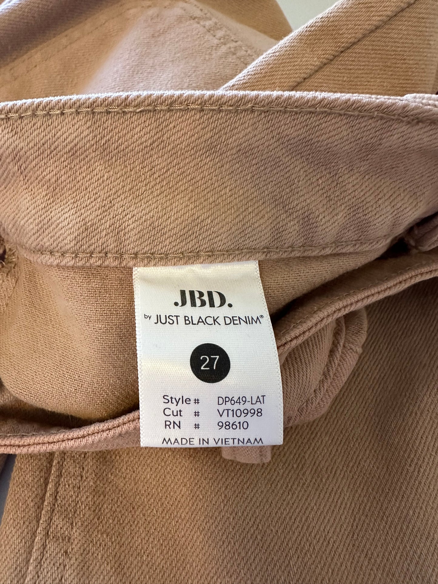 Just Black Light Brown Patch Pocket Denim Wide Leg Pants | Size 27