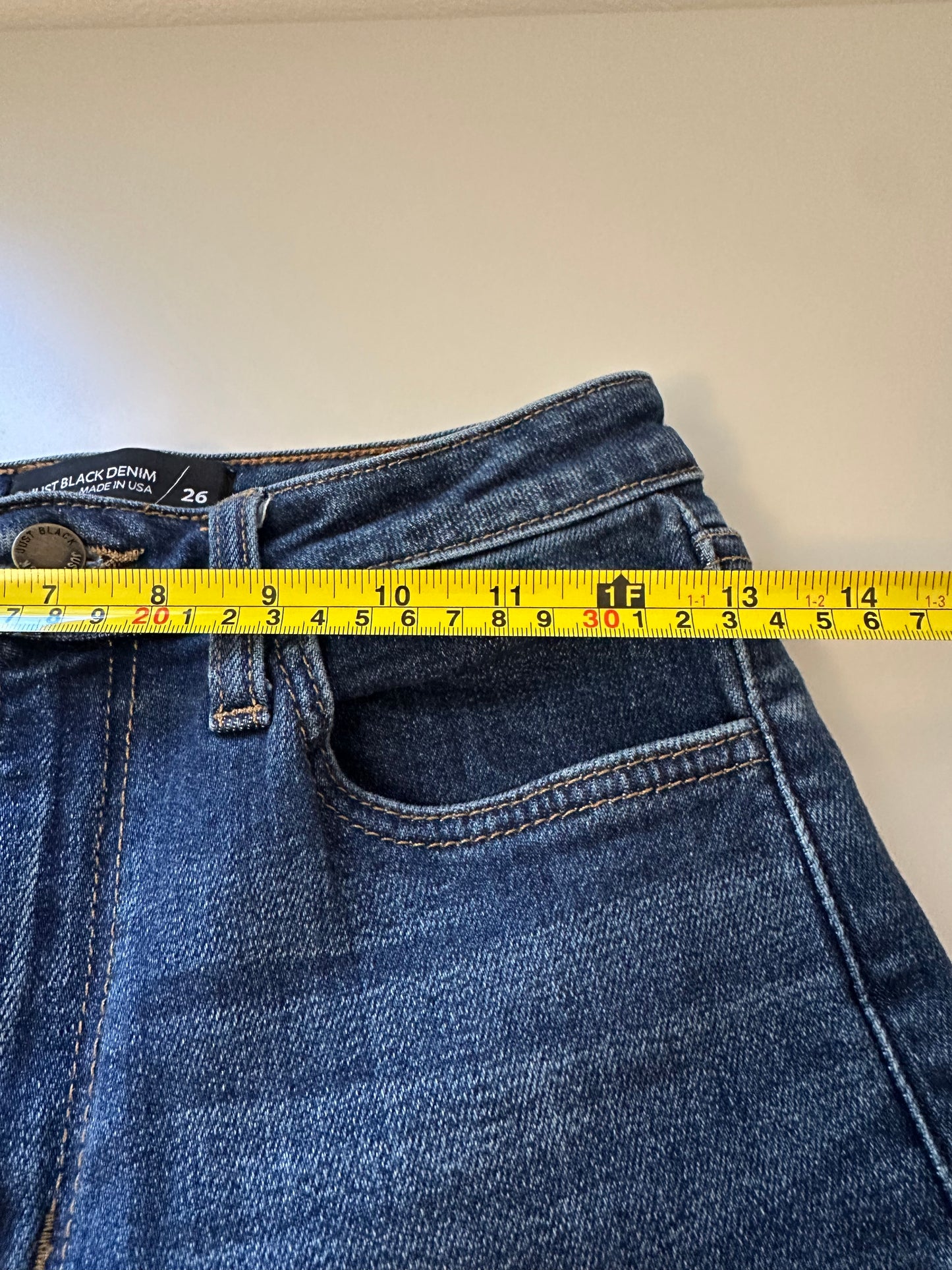 Just Black Vintage Straight Leg Raw Hem Jeans in Deep Blue | Size 26