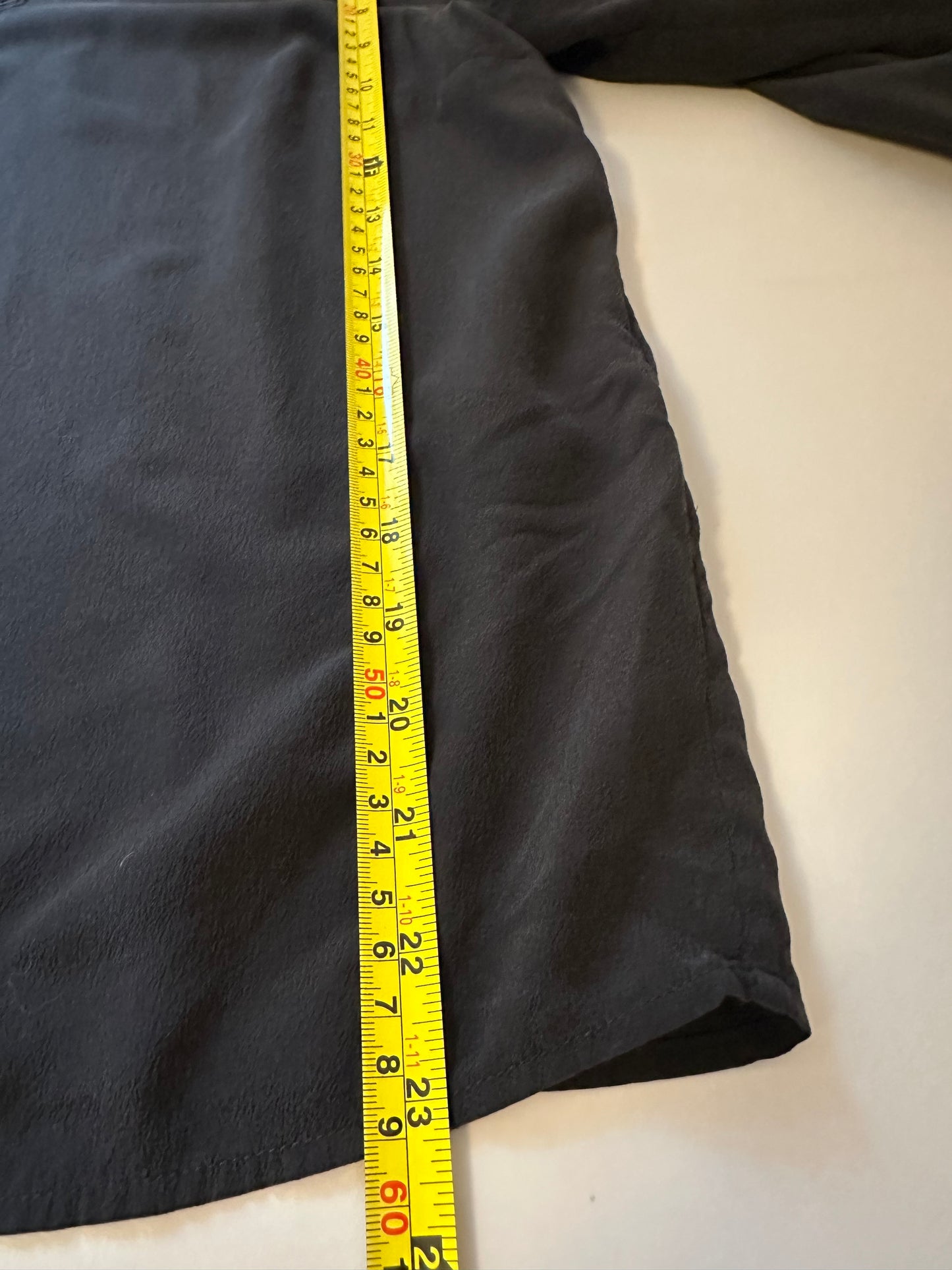 Sezane Carlotta Black Silk Blouse with Lace Neckline Accent | Size US 10 / EU 42