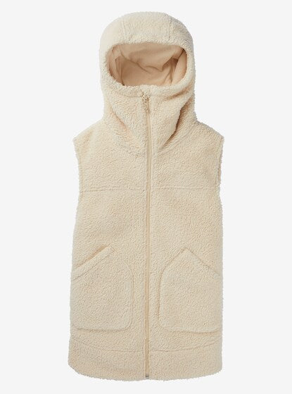 NWT Burton Minxy Hooded Vest in Crème Brûlée Sherpa - Size Small