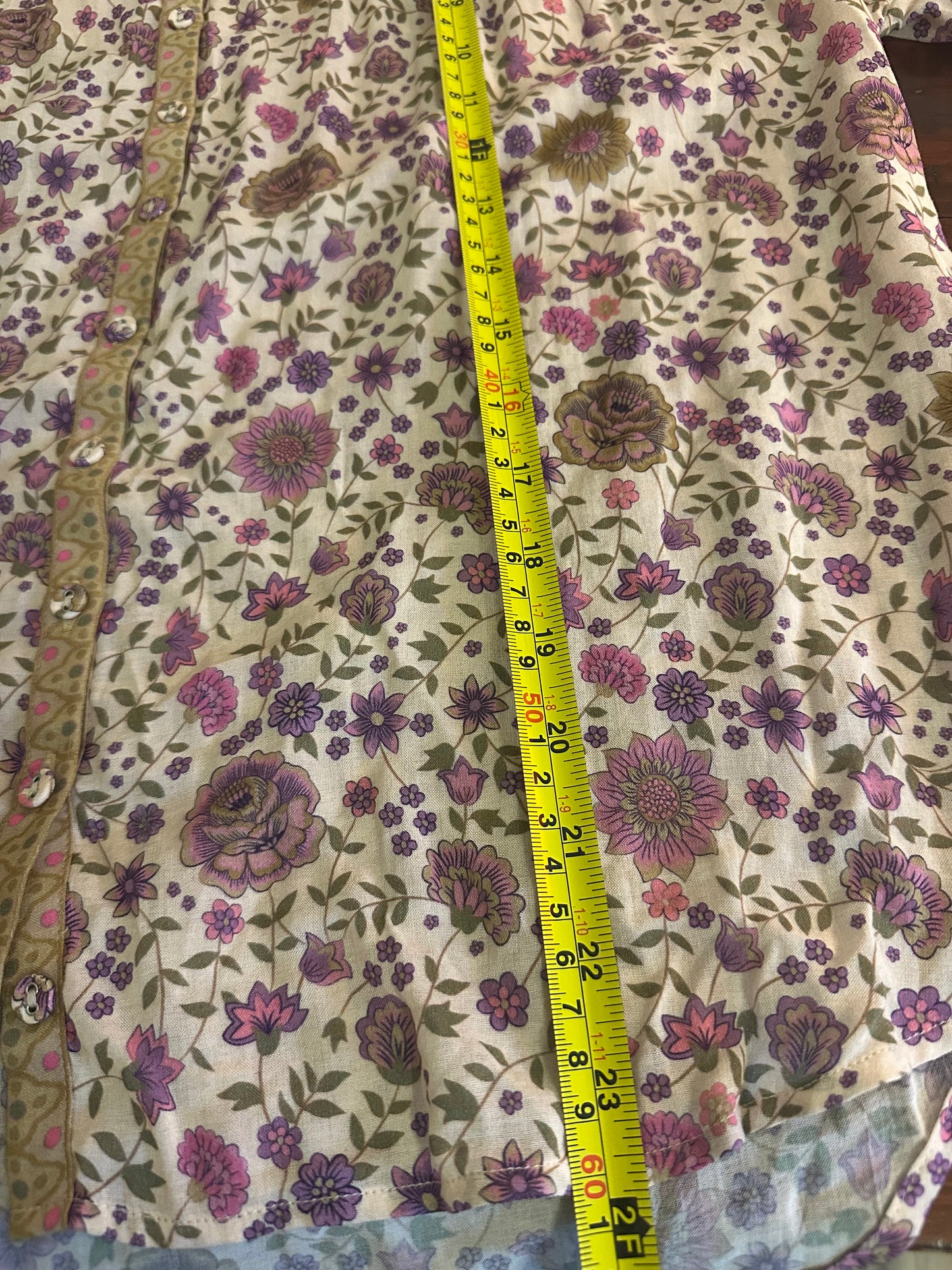 Spell Lady Untamed Floral V-Neck Blouse in Lavender - Size Small