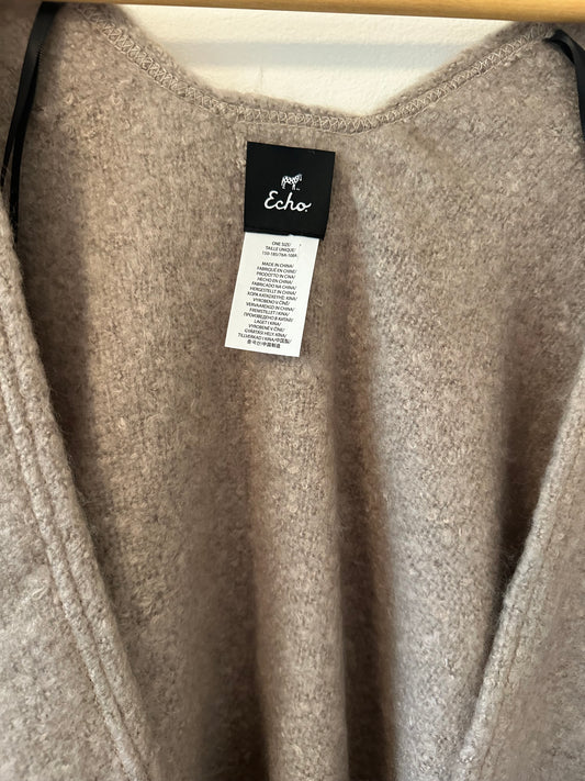 Echo Tan Cozy Fringe Poncho