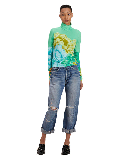 The Kit Turtleneck in Jade Iris | Size Large