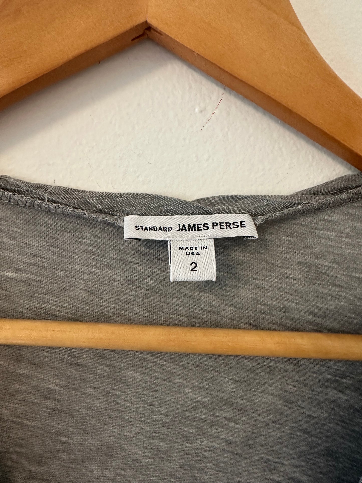 James Perse Gray Twist V-Neck Women's T-Shirt - Size 2