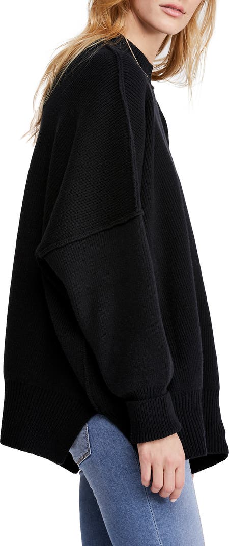 Free People Easy Street Tunic Sweater in Black | Size Small