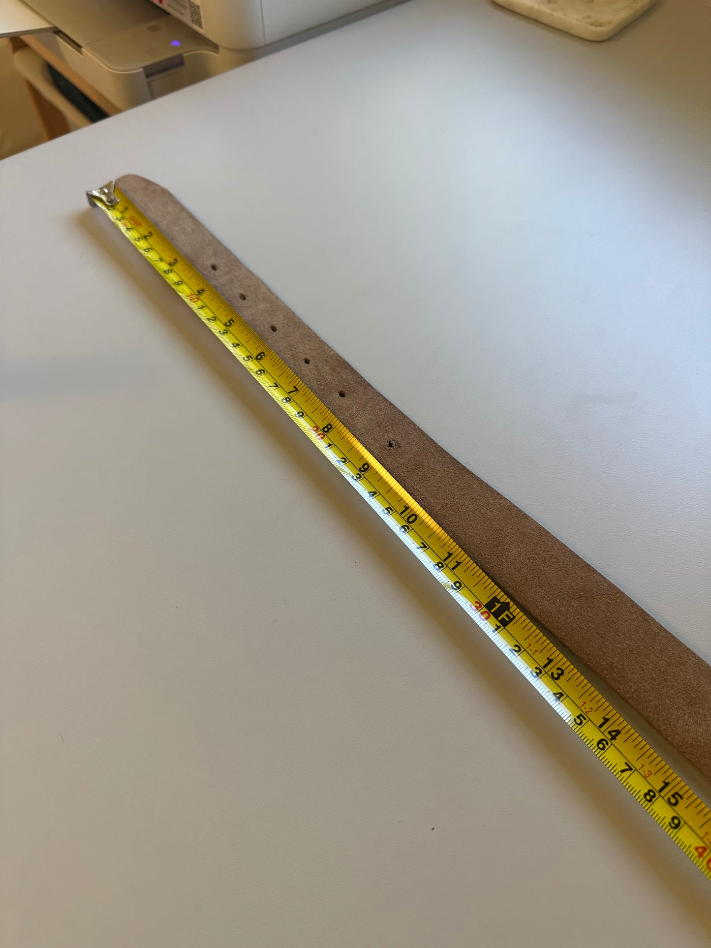 rag & bone Tan Suede Belt with Gold Buckle