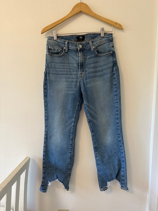 7 For All Mankind High Waist Slim Kick Leg Women's Blue Jeans - Size 30