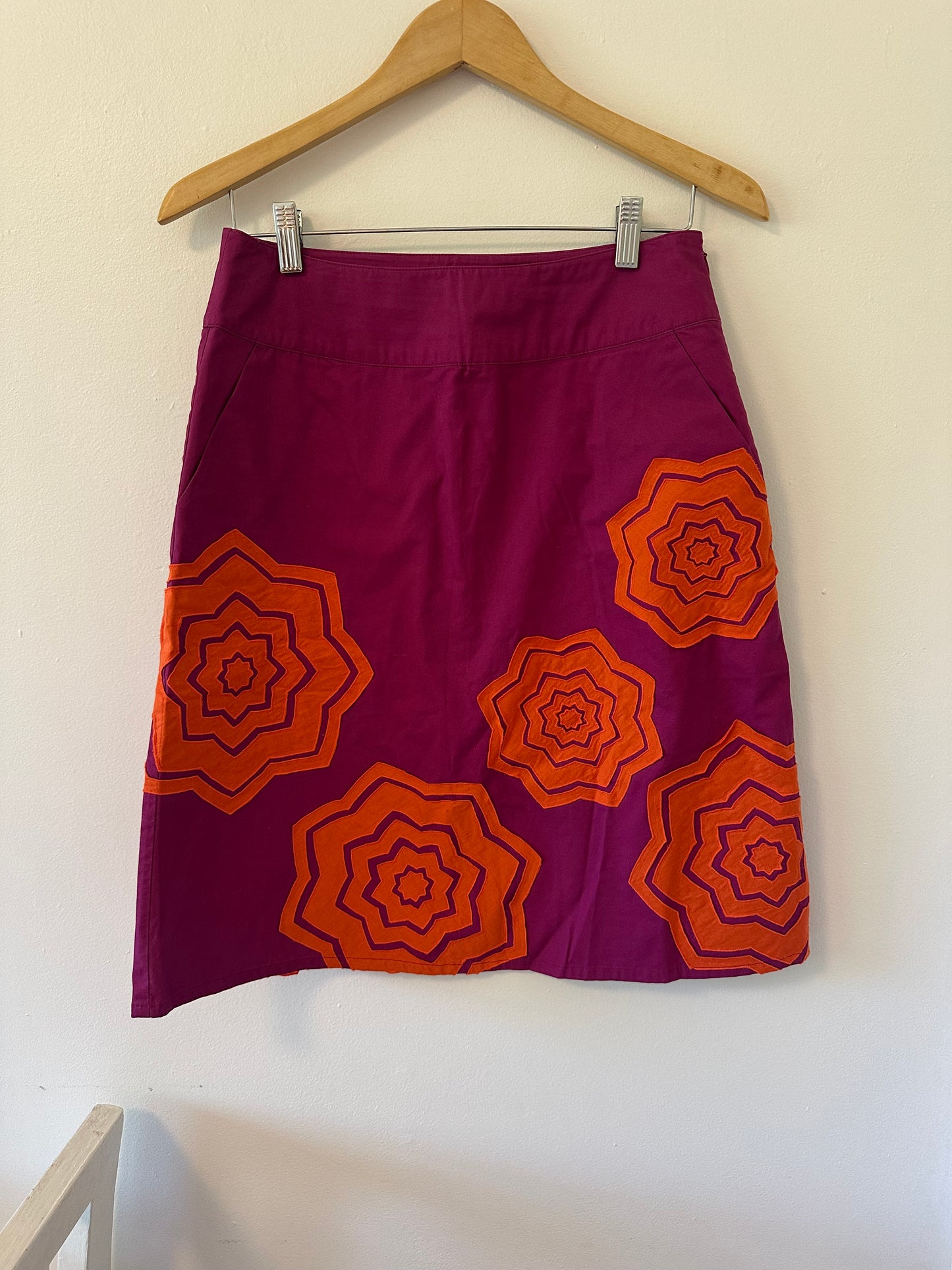 Boden A-Line Purple and Orange Skirt - Size 10