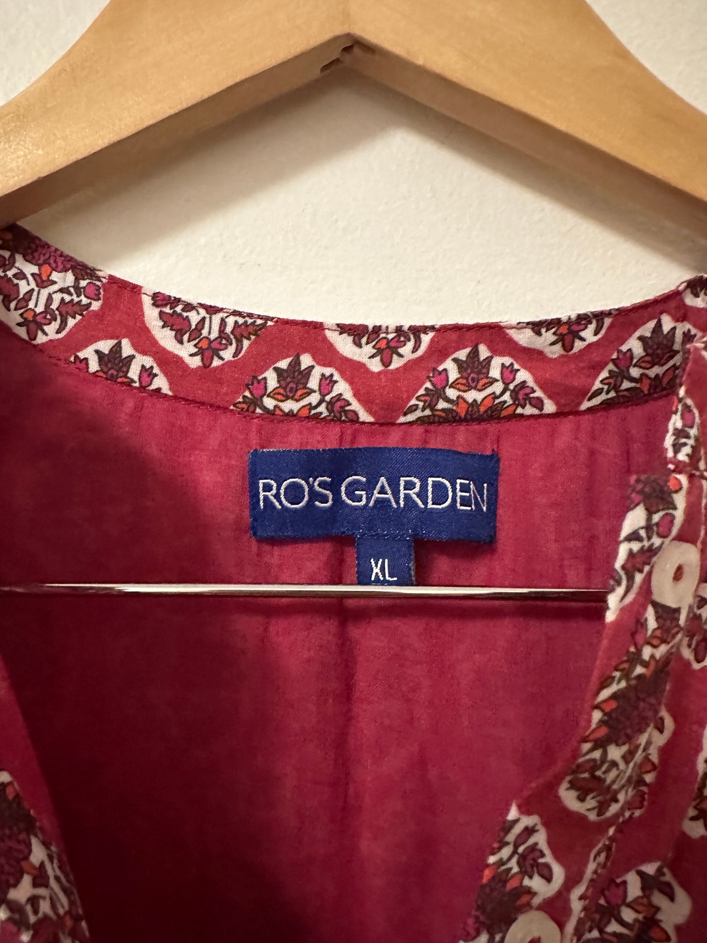 Ro’s Garden Red Long Sleeve Boho Cotton Maxi Dress | Size XL