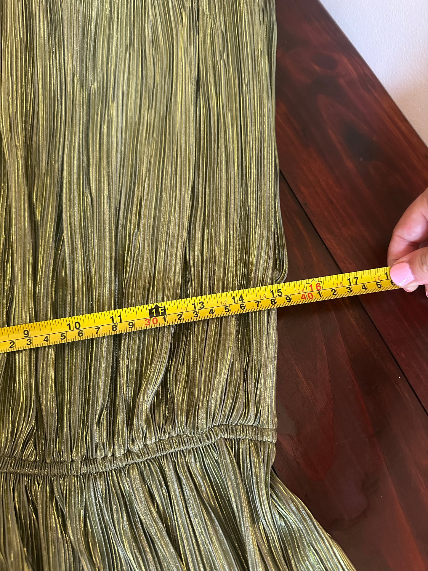 Sabina Musayev Metallic Liraz Olive Green Blouse - Size Medium