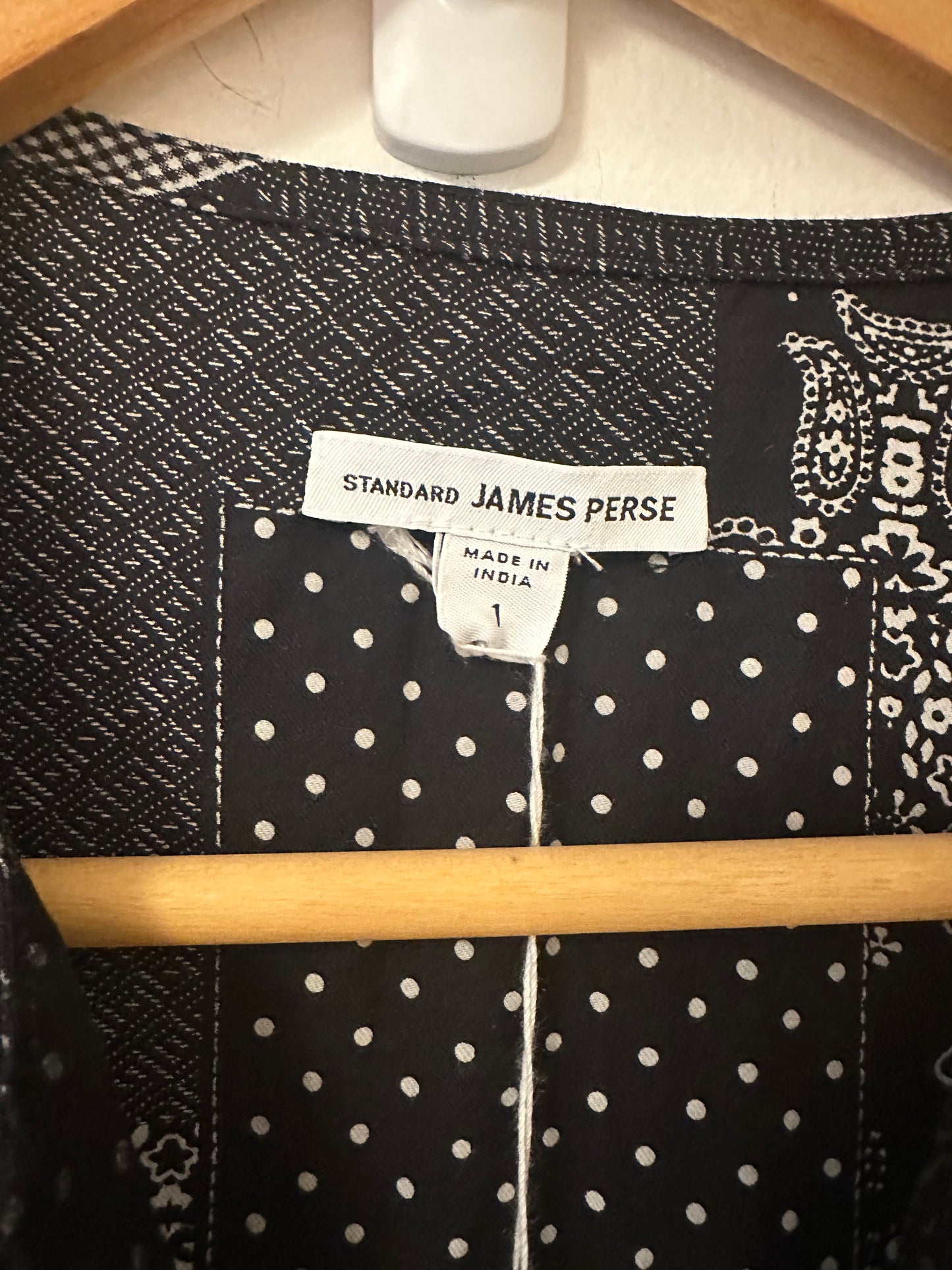 NWT James Perse Black Patchwork Cotton Maxi Dress - Size 1 (Small)