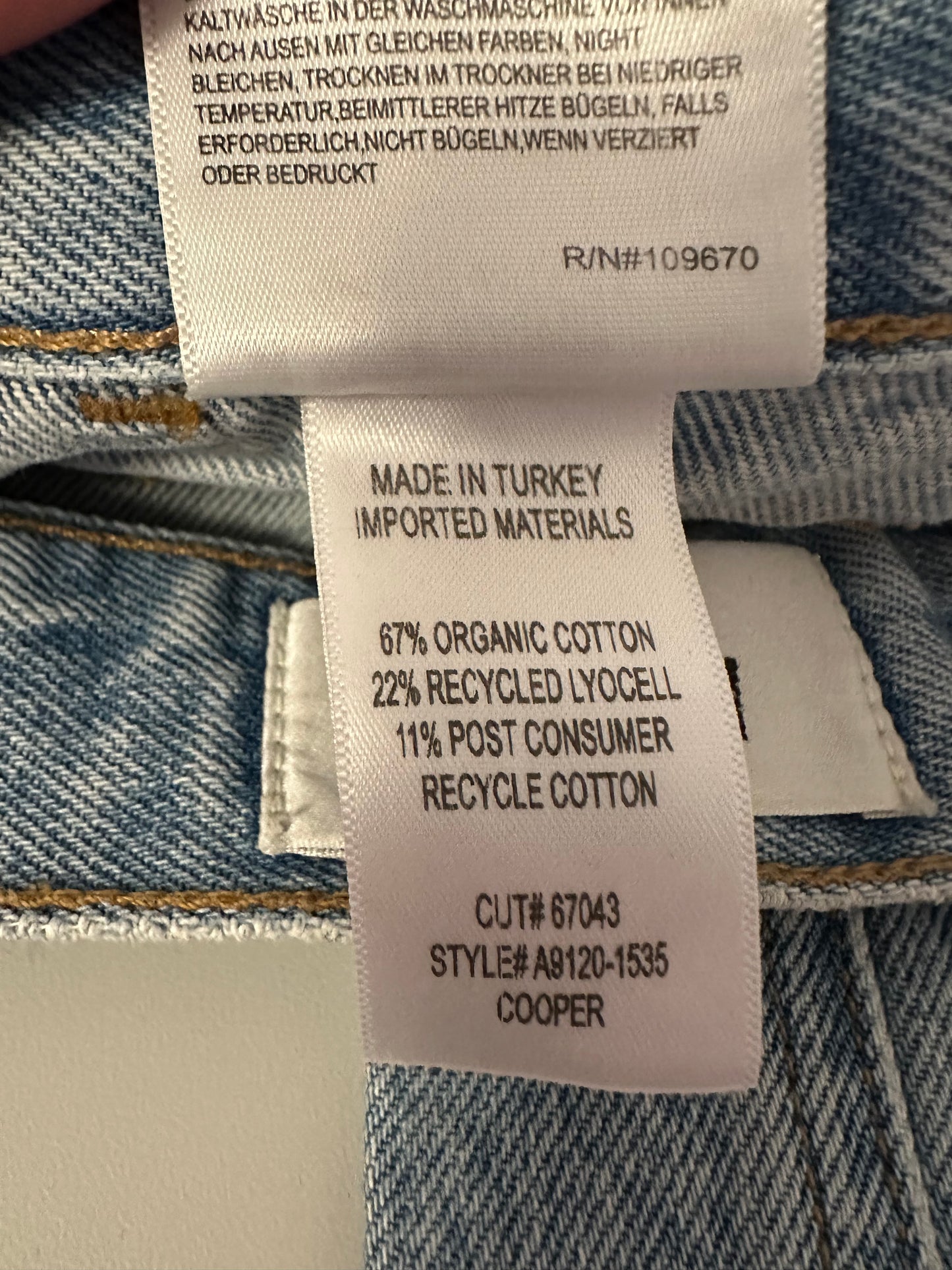 Agolde Cooper Cargo Straight Leg Cotton Stretch Jeans | Size 28