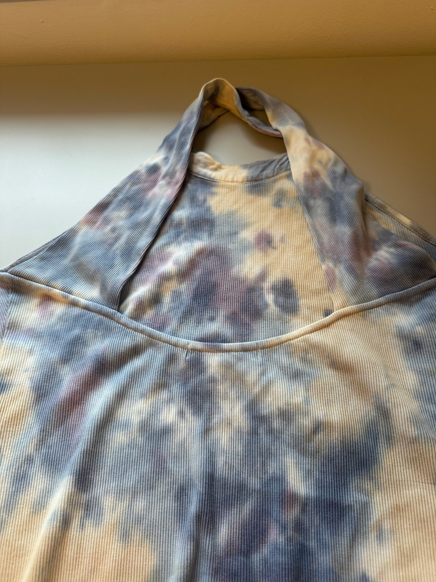 Young Fabulous & Broke Blue Crisscross Back Tie Dye Dress | Size Medium