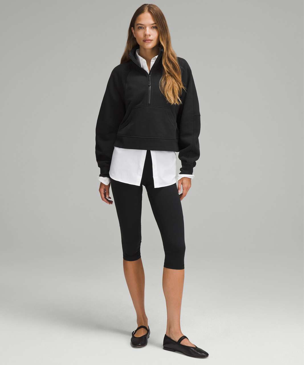 Lululemon Athletica - Scuba Oversized Funnel-Neck Half Zip in Black | Size XS/S