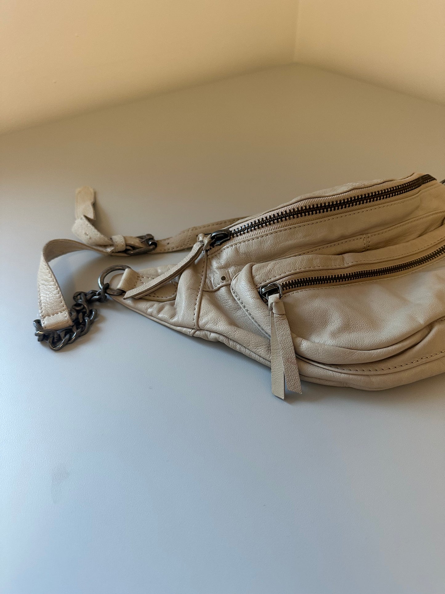 Free People Archer Leather Chain Strap Sling Bag