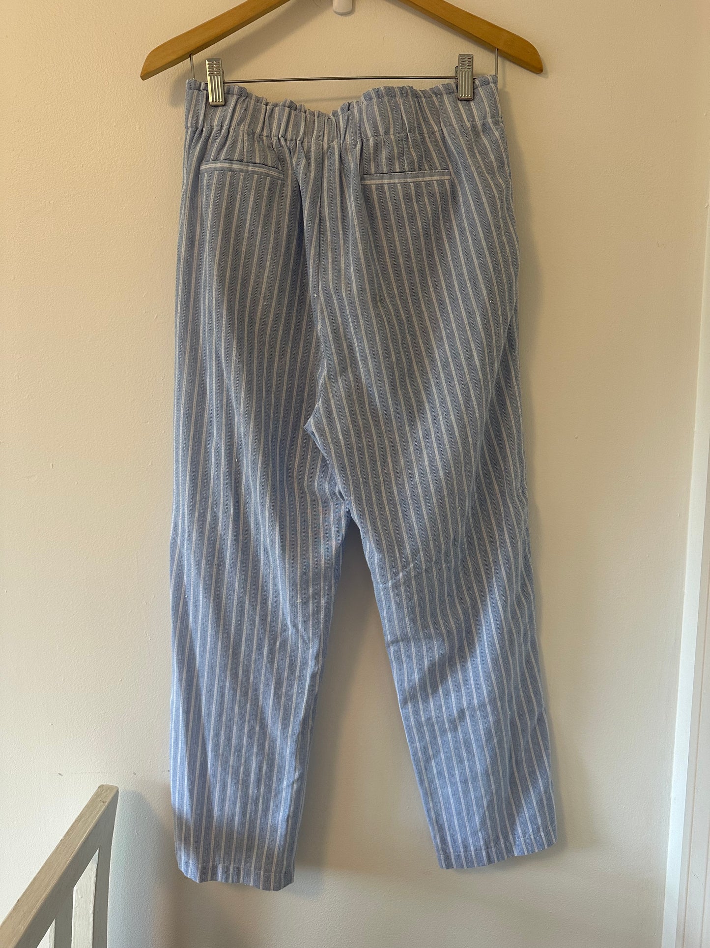 Cotton Bleu Striped Pants Size Medium