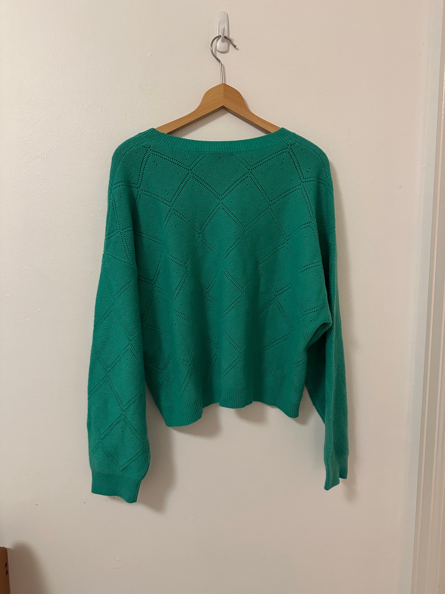 Vineyard Vines Women's Teal Pointelle Cashmere Sweater | Size XL