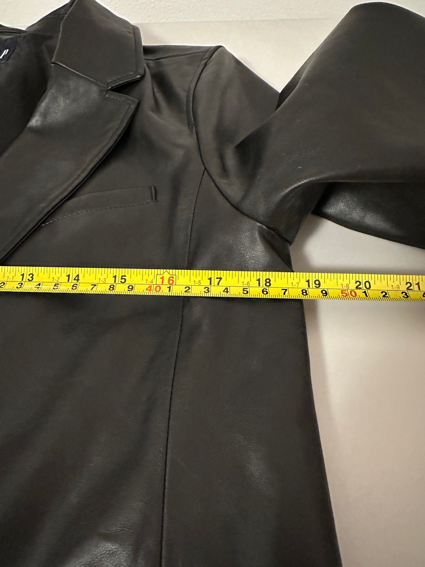 GAP Women's Vintage Black Leather Blazer Jacket | Size Medium