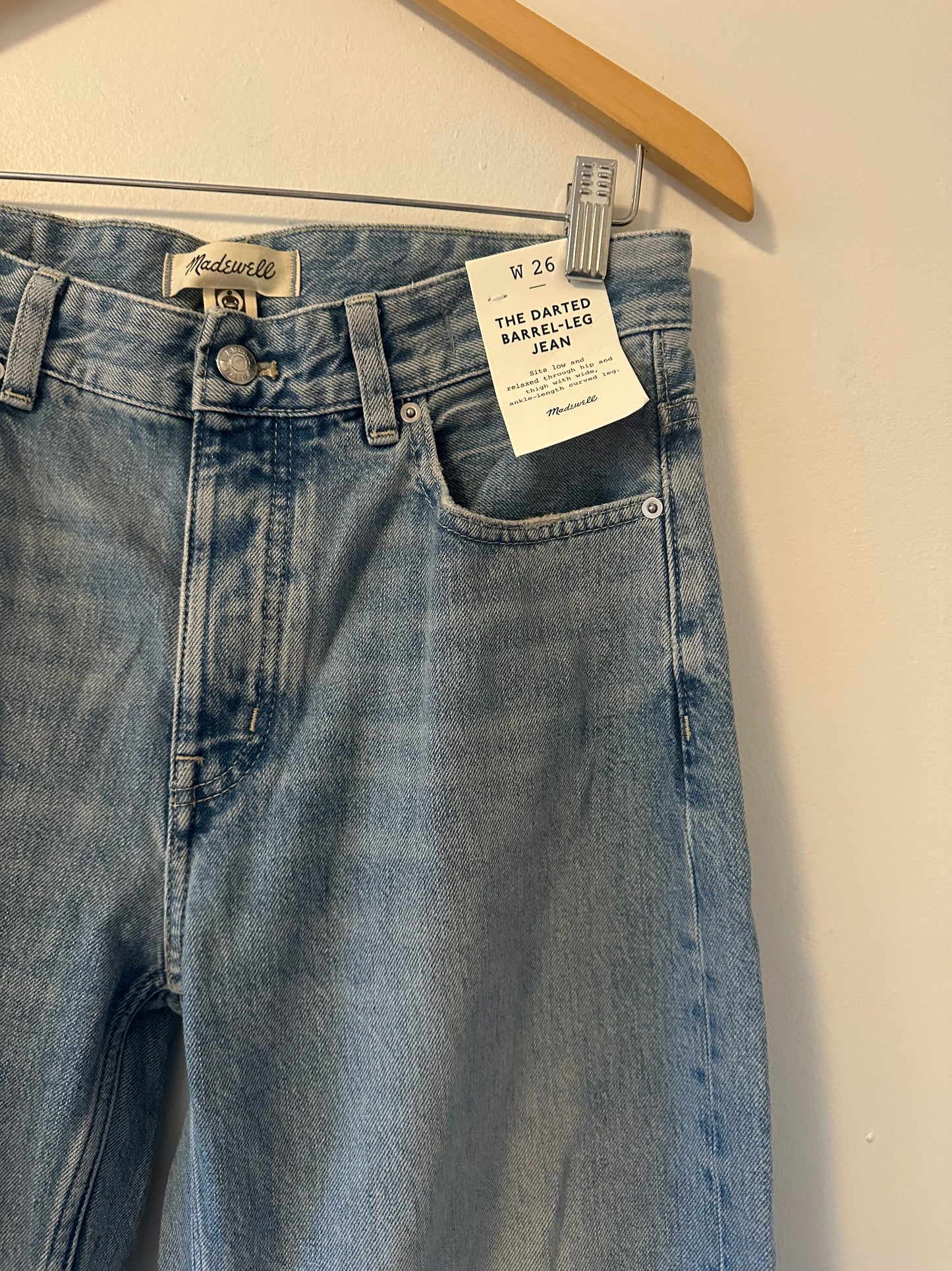 NWT Madewell The Darted Barrel Leg Jeans | Size 26