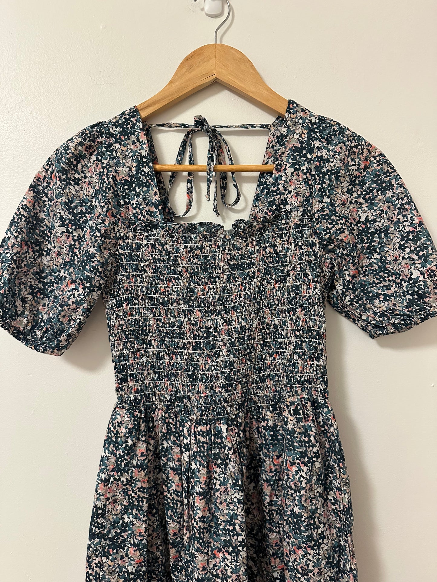 Michael Stars Jude Puff-Sleeve Smocked Mini Dress | Size XS