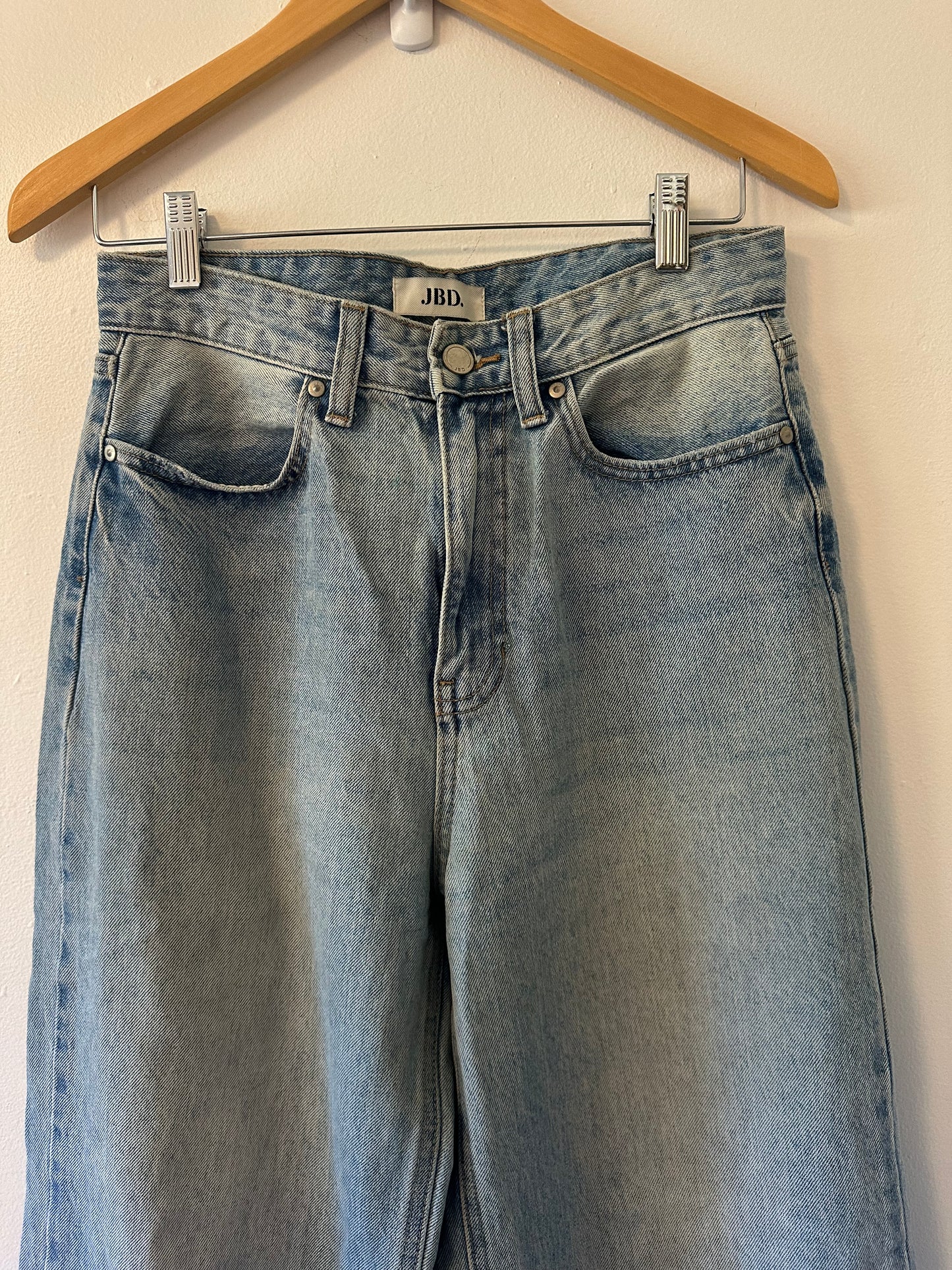 Just Black Light Blue Wide Leg Cotton Denim Jeans | Size 27