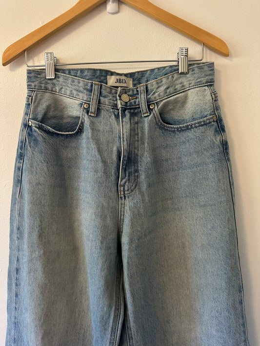 Just Black Light Blue Wide Leg Cotton Denim Jeans | Size 27