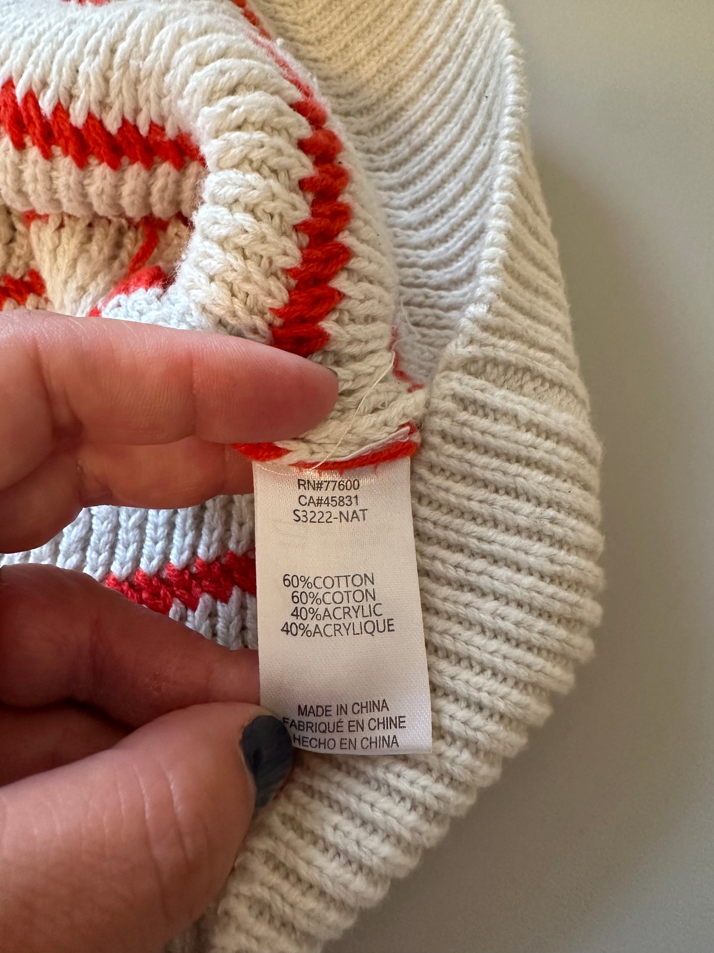 Saltwater LUXE Gaby Sweater Vest Tank Top in Cream and Red Stripe | Size Large