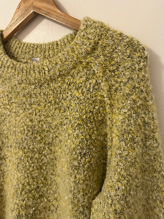 Free People BFF Cocoon Solid Crew Sweater in Like Green | Size Small