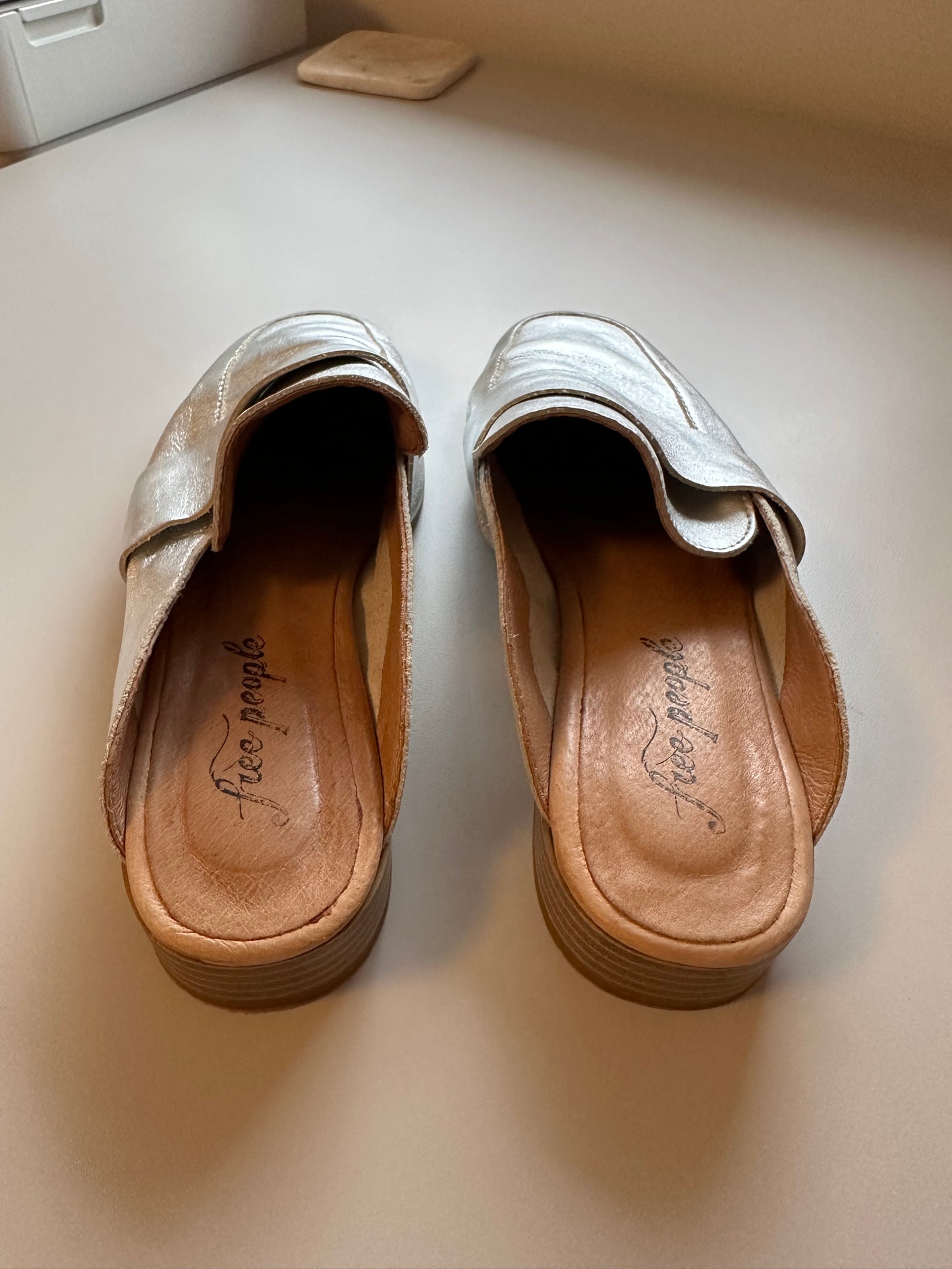 Free People At Ease Silver Metallic Women's Loafers | Size 38