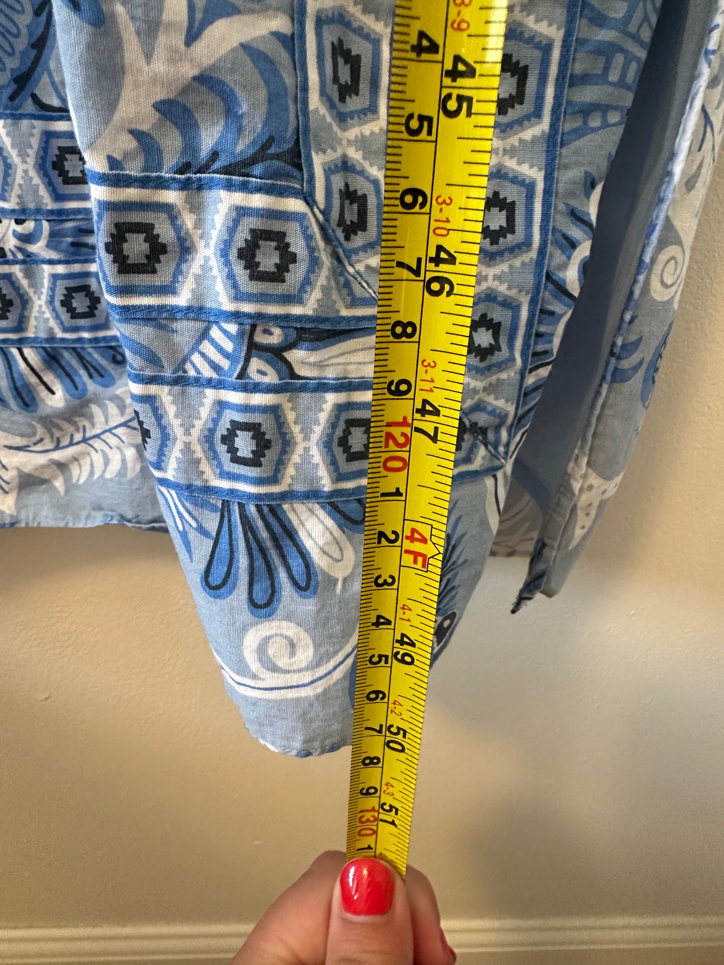 Sail to Sable CK Bradley Kaftan Dress in Peacock Paisley Blue - Size Medium