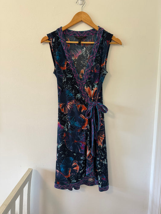 BCBG Max Azria Floral Wrap Dress - Multicolor Size XS