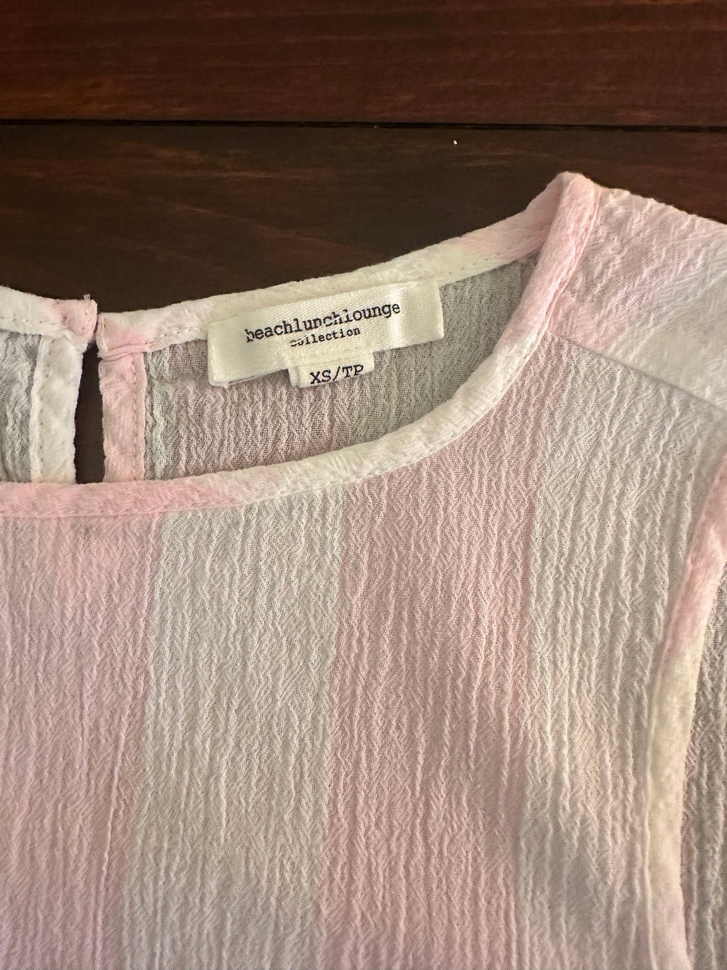 Beachlunchlounge Pink and White Stripe Gauze Top Size XS