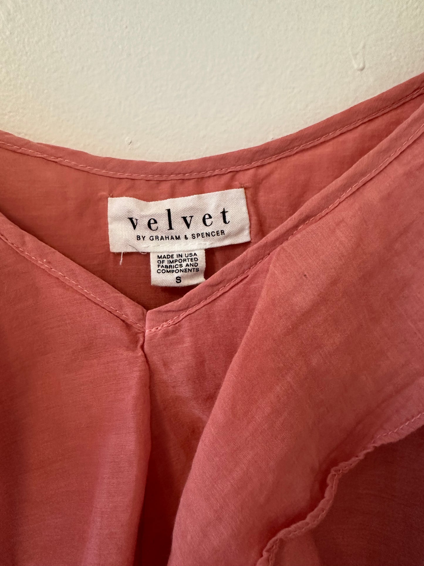 Velvet by Graham & Spencer Rose Camisole with Ruffle Detail - Size Small