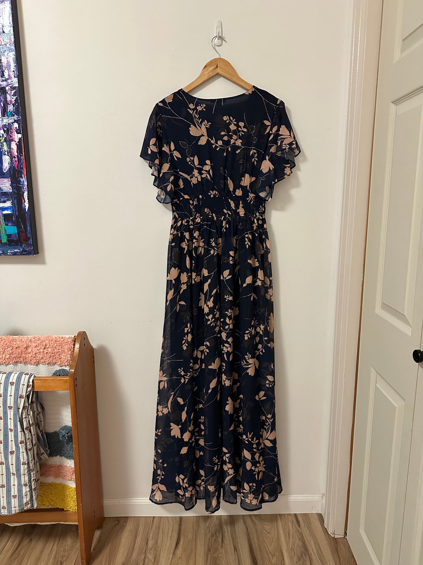 NWT Baltic Born Lynlee Metallic Maxi Dress in Navy | Size Large