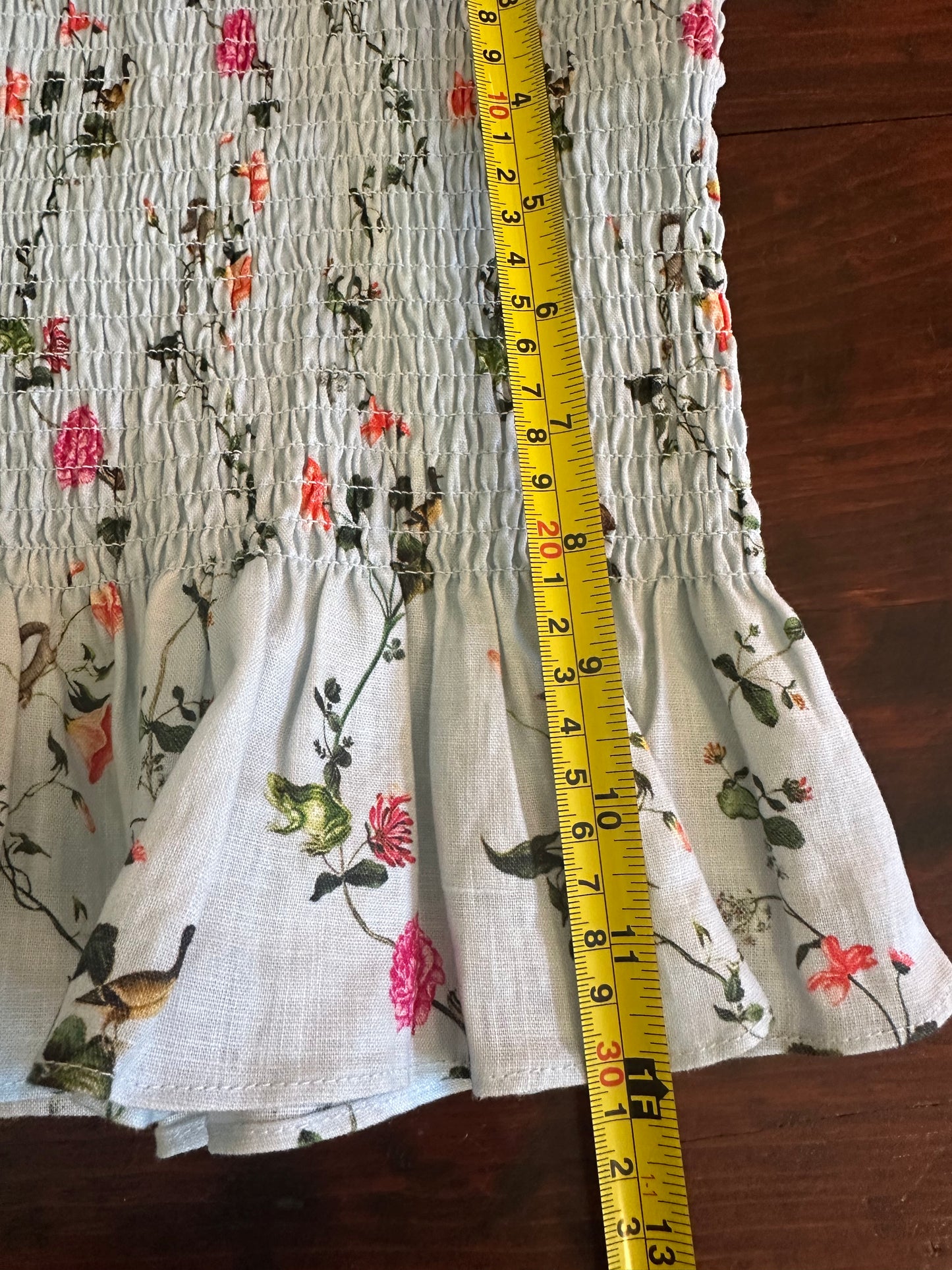 Hill House "The Paz Nap Top" in Blue Floral Linen - Size XS